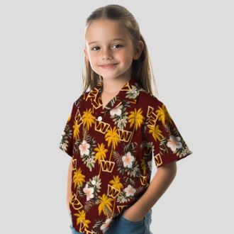 Washington Commanders Palm Tree Floral Shirt, Burgundy Hawaiian Beach Party Outfit