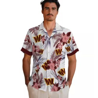Washington Commanders Patriotic Hawaiian Shirt, Burgundy White NFL Game Day Summer Outfit