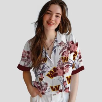 Washington Commanders Patriotic Hawaiian Shirt, Burgundy White NFL Game Day Summer Outfit