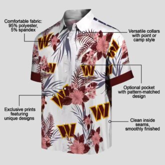 Washington Commanders Patriotic Hawaiian Shirt, Burgundy White NFL Game Day Summer Outfit