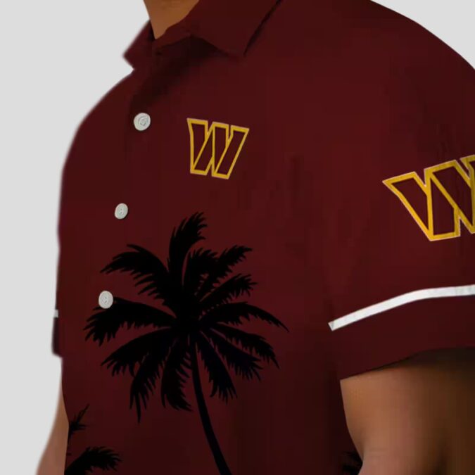 Washington Commanders Sunset Beach Hawaiian Shirt, Burgundy Black Shirt for Men & Women