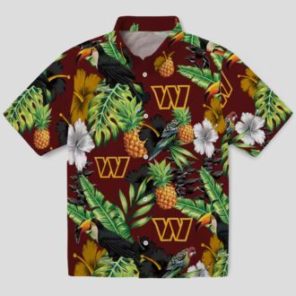 Washington Commanders Tropical Toucan Hawaiian Shirt - Hibiscus Pineapple Design for Men & Women