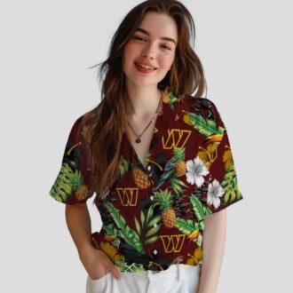 Washington Commanders Tropical Toucan Hawaiian Shirt - Hibiscus Pineapple Design for Men & Women