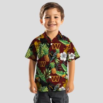 Washington Commanders Tropical Toucan Hawaiian Shirt - Hibiscus Pineapple Design for Men & Women