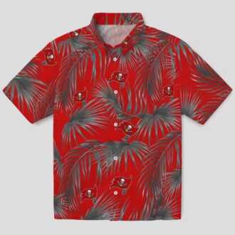 Best Tampa Bay Buccaneers Hawaiian Shirt, Red Leafy Palms Floral Summer NFL Gear