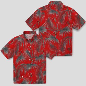 Best Tampa Bay Buccaneers Hawaiian Shirt, Red Leafy Palms Floral Summer NFL Gear