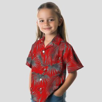 Best Tampa Bay Buccaneers Hawaiian Shirt, Red Leafy Palms Floral Summer NFL Gear