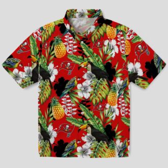 NFL Tampa Bay Buccaneers Aloha Hawaiian Shirt, Summer Tropical Toucan & Floral Print