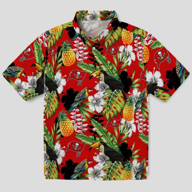 NFL Tampa Bay Buccaneers Aloha Hawaiian Shirt, Summer Tropical Toucan & Floral Print