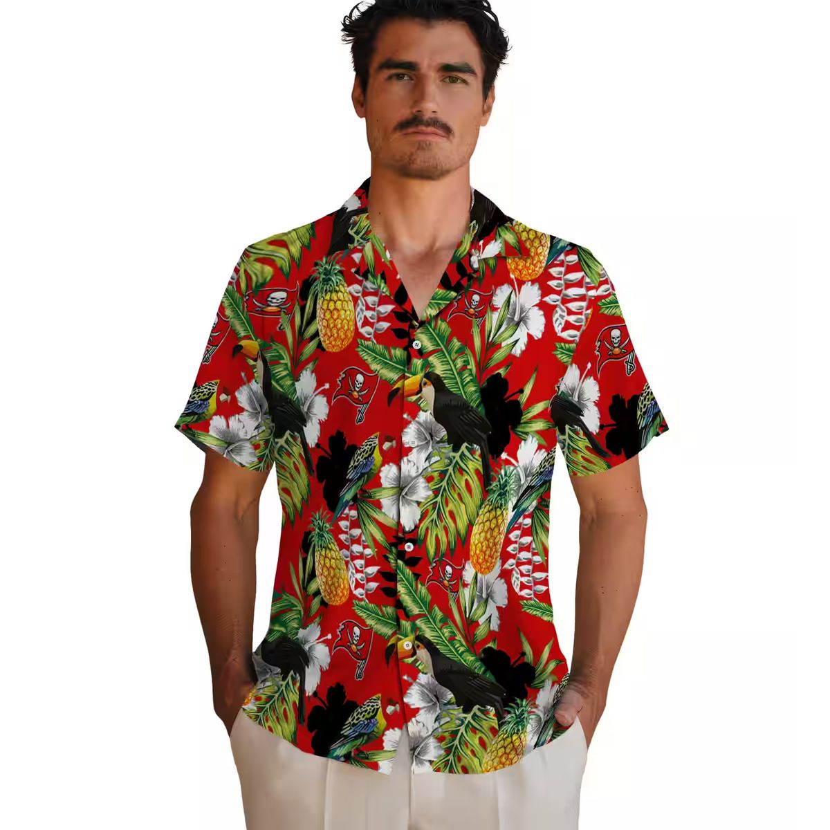 NFL Tampa Bay Buccaneers Aloha Hawaiian Shirt, Summer Tropical Toucan & Floral Print