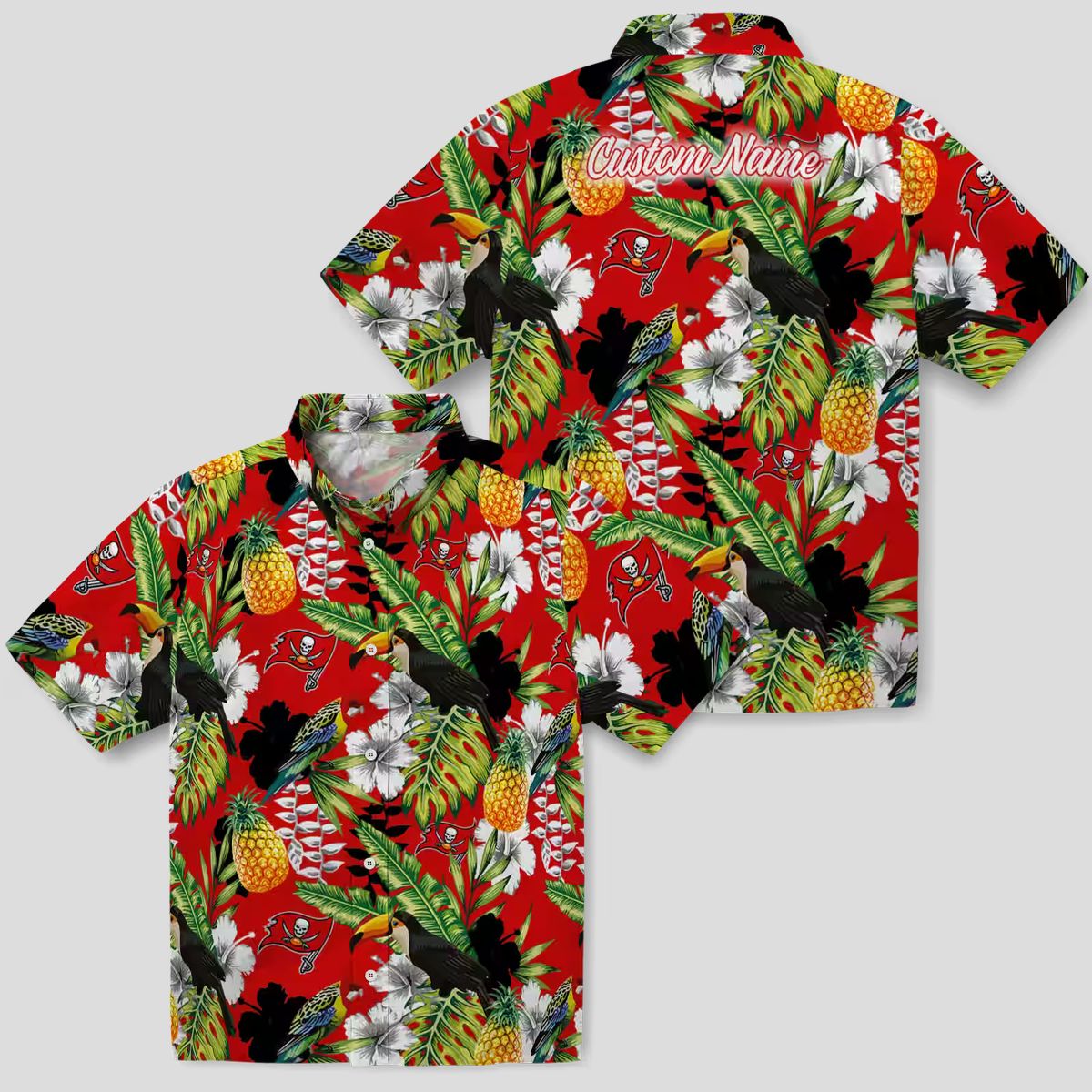 NFL Tampa Bay Buccaneers Aloha Hawaiian Shirt, Summer Tropical Toucan & Floral Print
