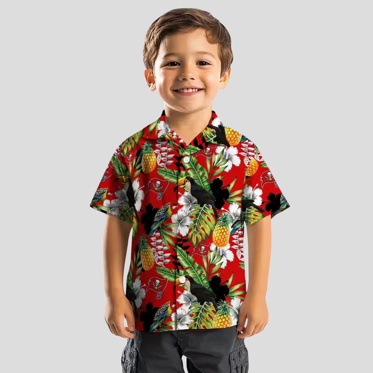 NFL Tampa Bay Buccaneers Aloha Hawaiian Shirt, Summer Tropical Toucan & Floral Print