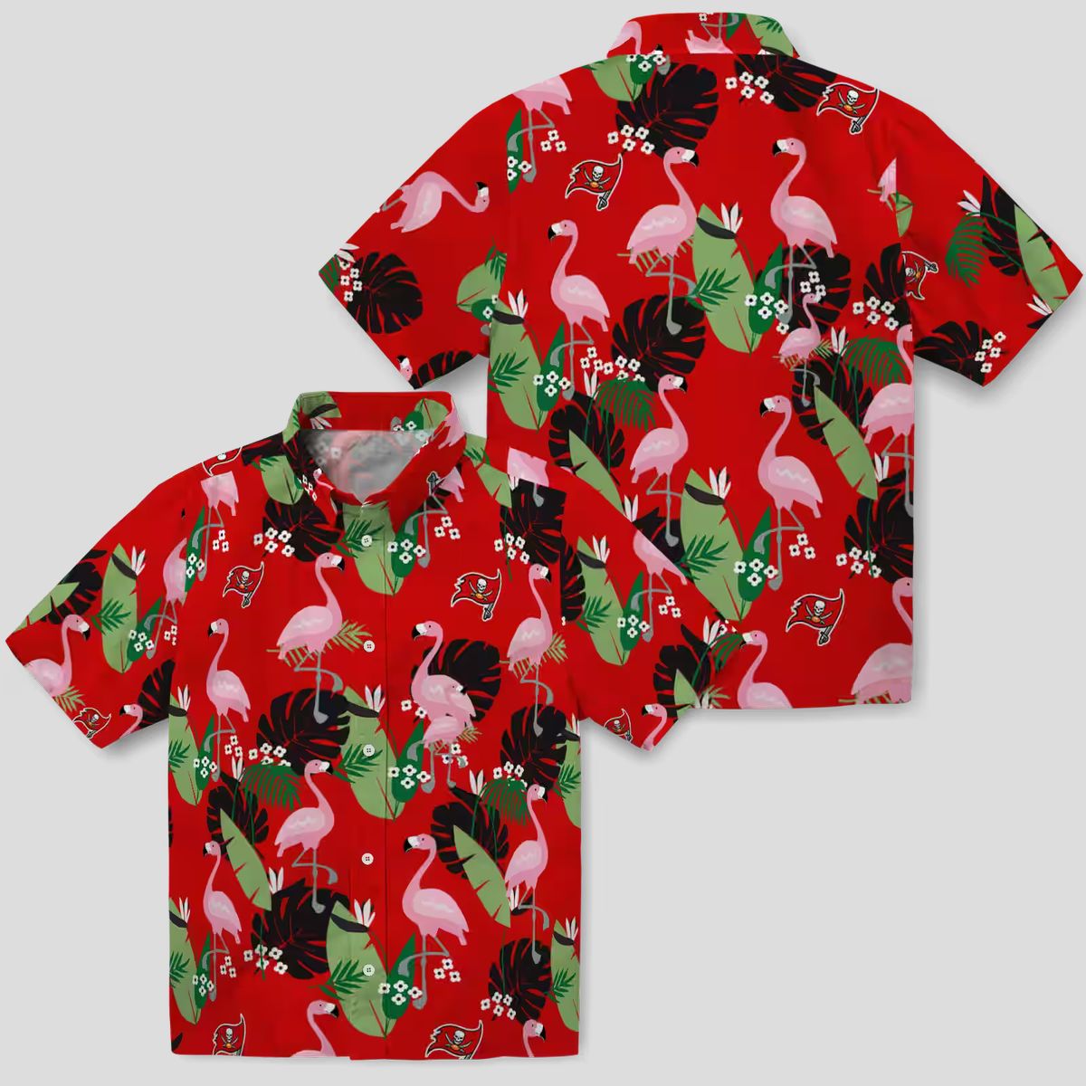 NFL Tampa Bay Buccaneers Flamingo Leaf Hawaiian Shirt, Summer Beachwear & Game Day Gear