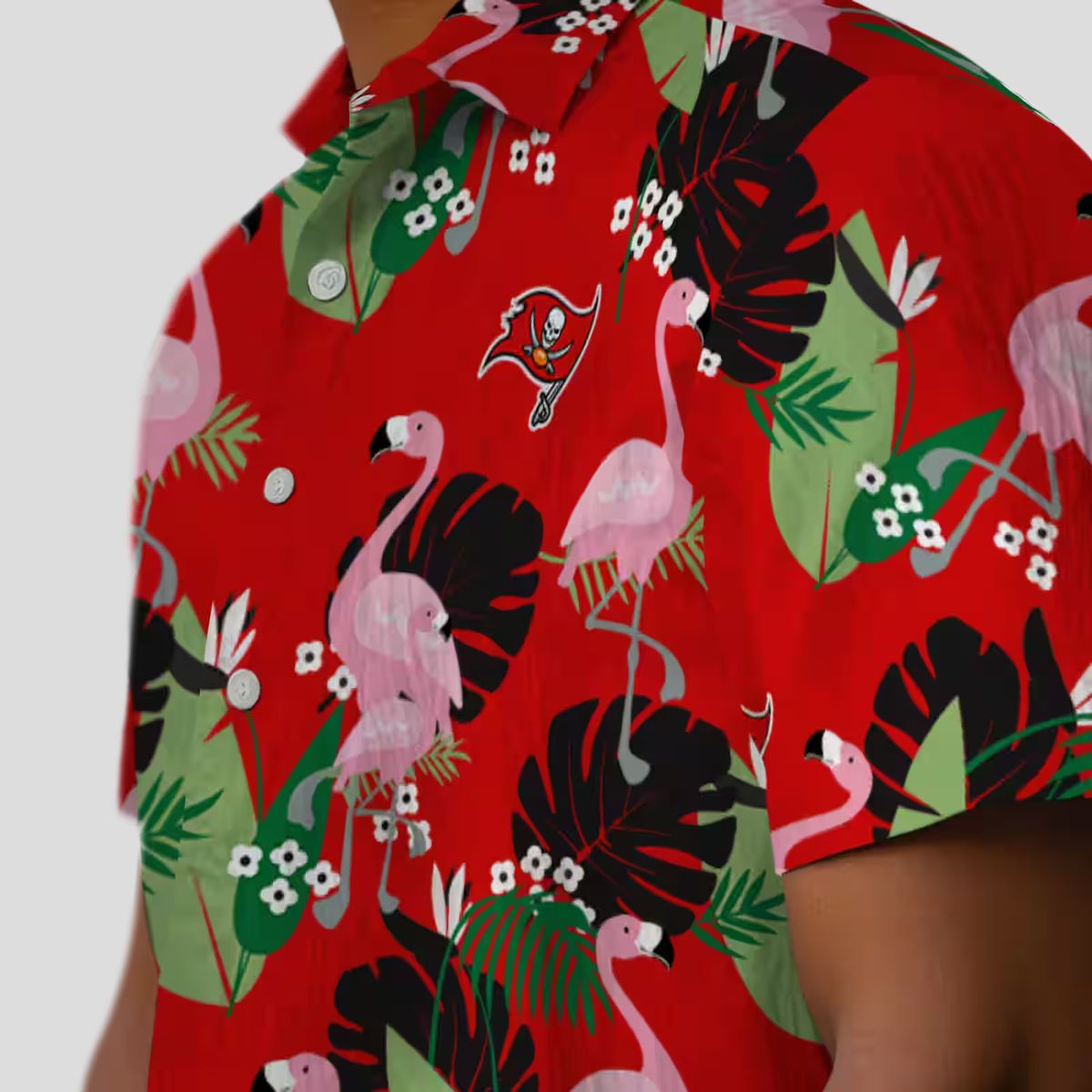 NFL Tampa Bay Buccaneers Flamingo Leaf Hawaiian Shirt, Summer Beachwear & Game Day Gear