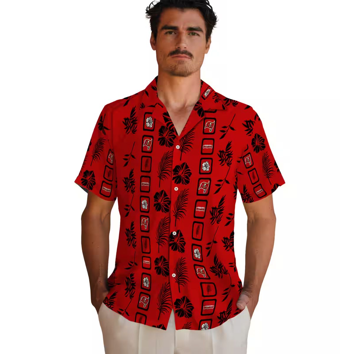 NFL Tampa Bay Buccaneers Red Floral Hawaiian Shirt, Perfect Summer Beach Gear