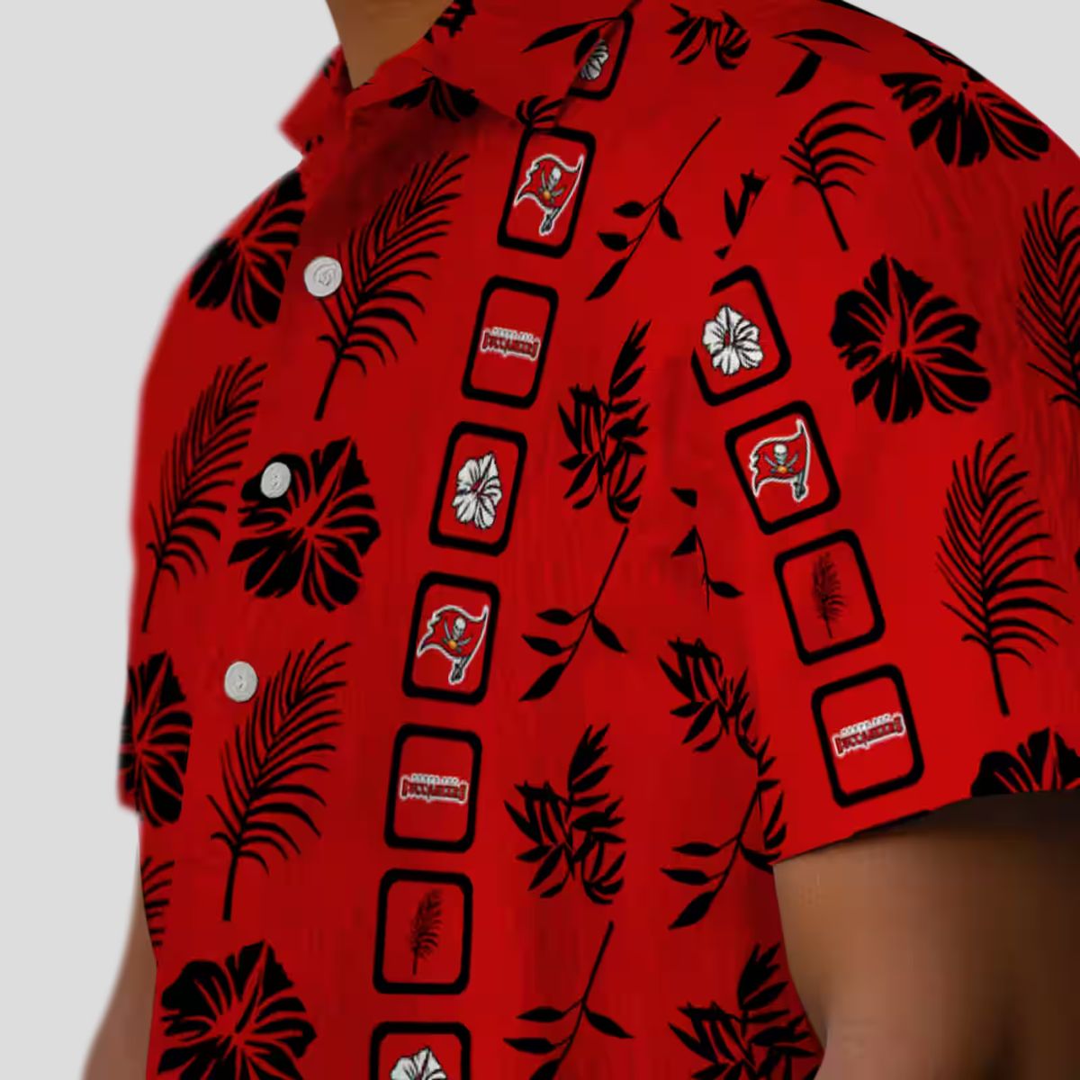 NFL Tampa Bay Buccaneers Red Floral Hawaiian Shirt, Perfect Summer Beach Gear