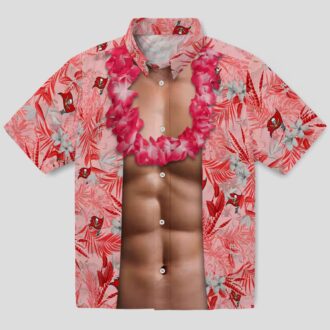 NFL Tampa Bay Buccaneers Red Hawaiian Shirt, Chest Illusion Aloha Shirt for Men