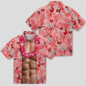 NFL Tampa Bay Buccaneers Red Hawaiian Shirt, Chest Illusion Aloha Shirt for Men