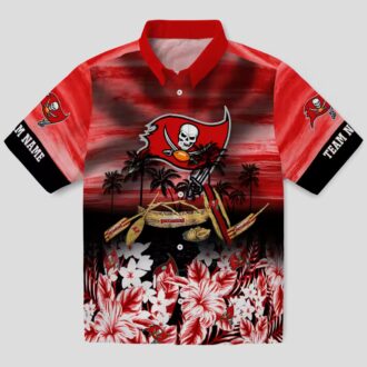 NFL Tampa Bay Buccaneers Tropical Hawaiian Shirt, Red Canoe Floral Beach Outfit