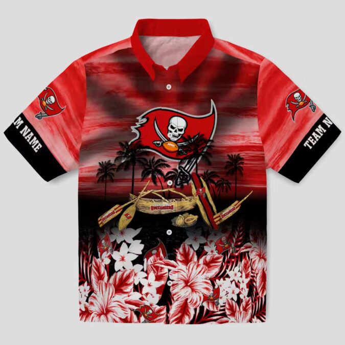 NFL Tampa Bay Buccaneers Tropical Hawaiian Shirt, Red Canoe Floral Beach Outfit