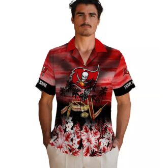 NFL Tampa Bay Buccaneers Tropical Hawaiian Shirt, Red Canoe Floral Beach Outfit