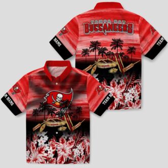 NFL Tampa Bay Buccaneers Tropical Hawaiian Shirt, Red Canoe Floral Beach Outfit