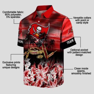NFL Tampa Bay Buccaneers Tropical Hawaiian Shirt, Red Canoe Floral Beach Outfit