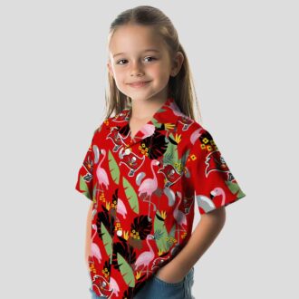 Red Tampa Bay Buccaneers Flamingo Leaves Hawaiian Shirt, NFL Game Day Gifts