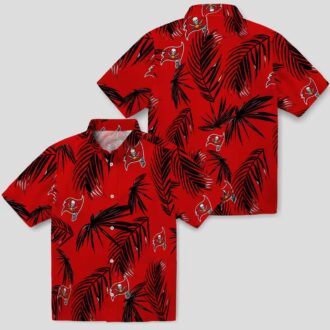 Red Tampa Bay Buccaneers Hawaiian Shirt, NFL Palm Leaf Summer Beach Shirt for Fans
