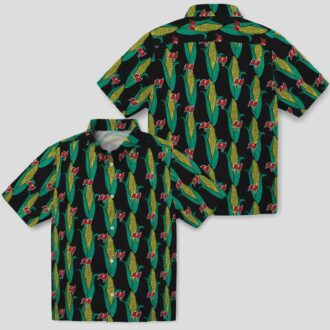 Tampa Bay Buccaneers Black Green NFL Hawaiian Shirt - Corn Motif Design