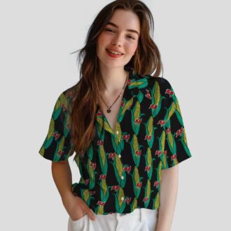 Tampa Bay Buccaneers Black Green NFL Hawaiian Shirt - Corn Motif Design