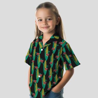 Tampa Bay Buccaneers Black Green NFL Hawaiian Shirt - Corn Motif Design