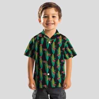 Tampa Bay Buccaneers Black Green NFL Hawaiian Shirt - Corn Motif Design