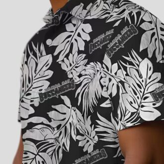 Tampa Bay Buccaneers Black Hawaiian Shirt, Monstera Leaf Tropical NFL Apparel