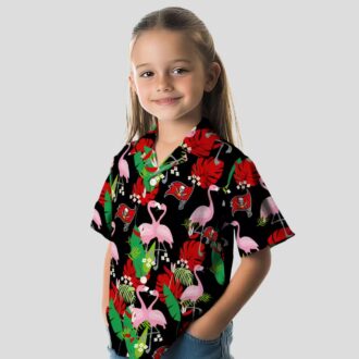 Tampa Bay Buccaneers Flamingo Foliage Hawaiian Shirt, NFL Team Red Green Summer Beach Shirt