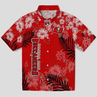 Tampa Bay Buccaneers Hawaiian Shirt, Red Hibiscus Floral NFL Beach Shirt for Fans