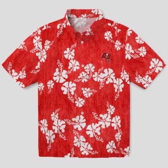 Tampa Bay Buccaneers Hibiscus Red Clusters Hawaiian Shirt, NFL Tropical Game Day Beachwear