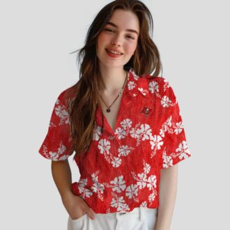 Tampa Bay Buccaneers Hibiscus Red Clusters Hawaiian Shirt, NFL Tropical Game Day Beachwear