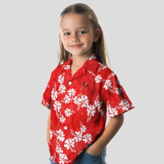 Tampa Bay Buccaneers Hibiscus Red Clusters Hawaiian Shirt, NFL Tropical Game Day Beachwear