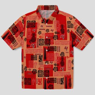 Tampa Bay Buccaneers NFL Tribal Symbols Hawaiian Shirt, Red Aloha Beach Shirt for Fans