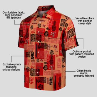 Tampa Bay Buccaneers NFL Tribal Symbols Hawaiian Shirt, Red Aloha Beach Shirt for Fans