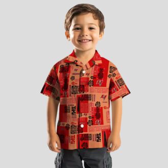 Tampa Bay Buccaneers NFL Tribal Symbols Hawaiian Shirt, Red Aloha Beach Shirt for Fans