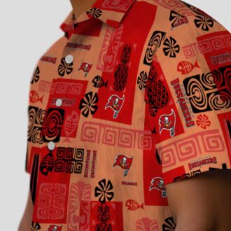 Tampa Bay Buccaneers NFL Tribal Symbols Hawaiian Shirt, Red Aloha Beach Shirt for Fans