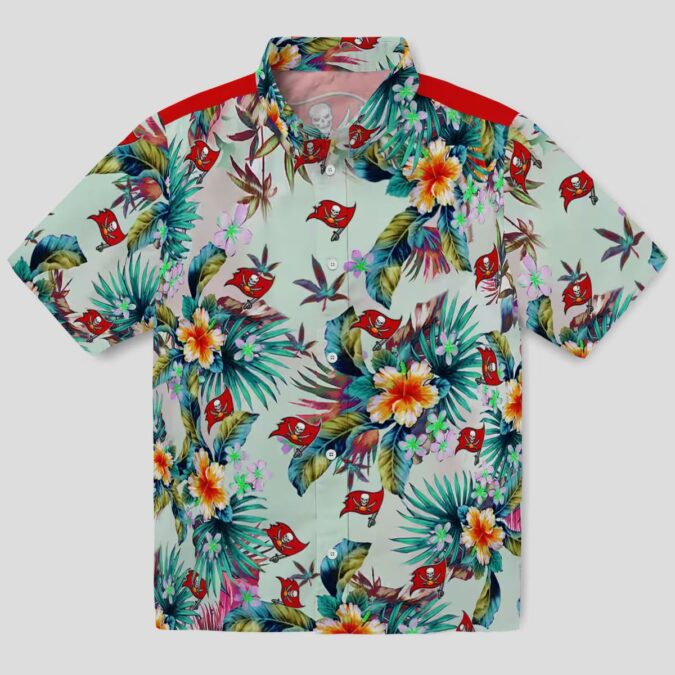 Tampa Bay Buccaneers NFL Tropical Hawaiian Shirt - Green Foliage Aloha Design for Fans