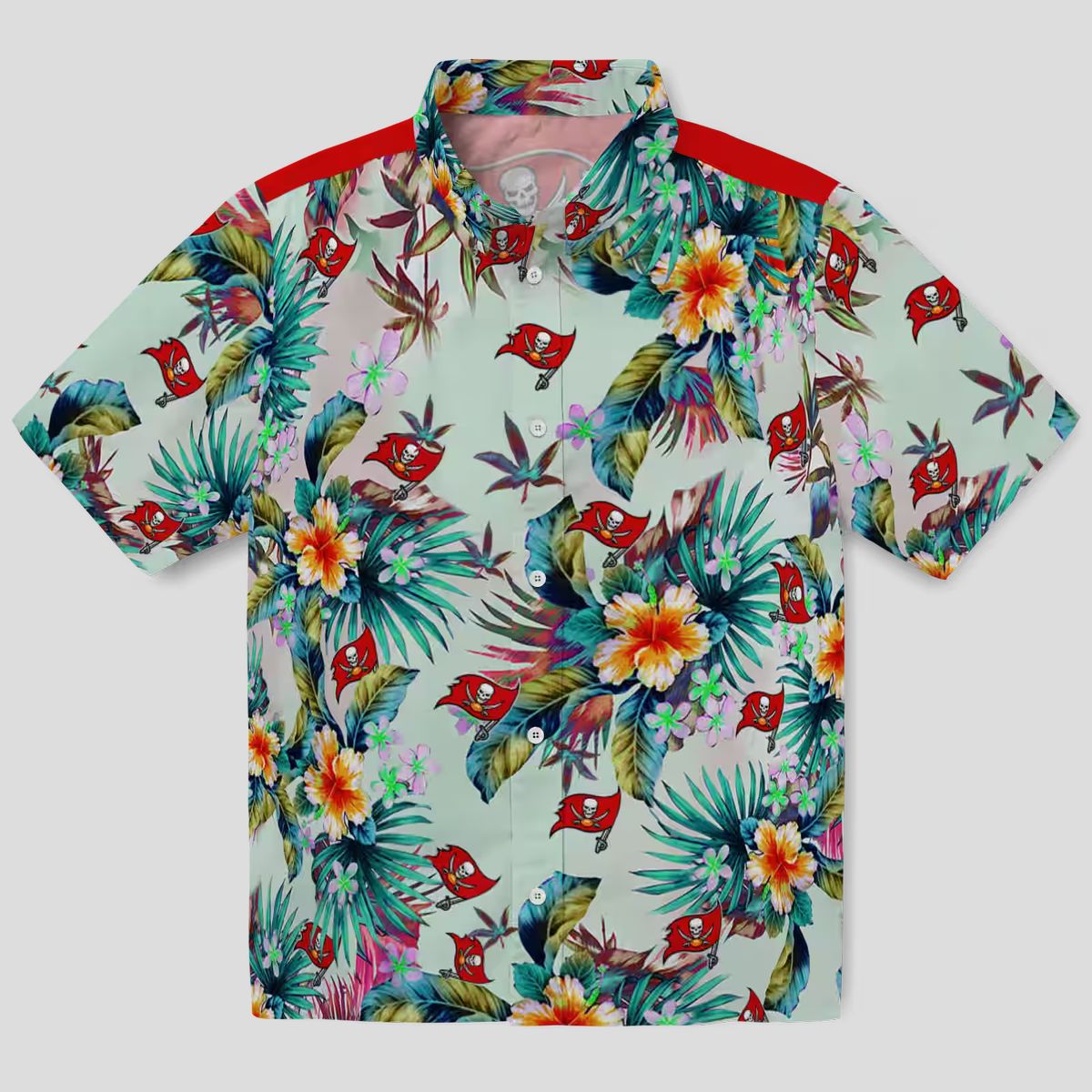 Tampa Bay Buccaneers NFL Tropical Hawaiian Shirt - Green Foliage Aloha Design for Fans