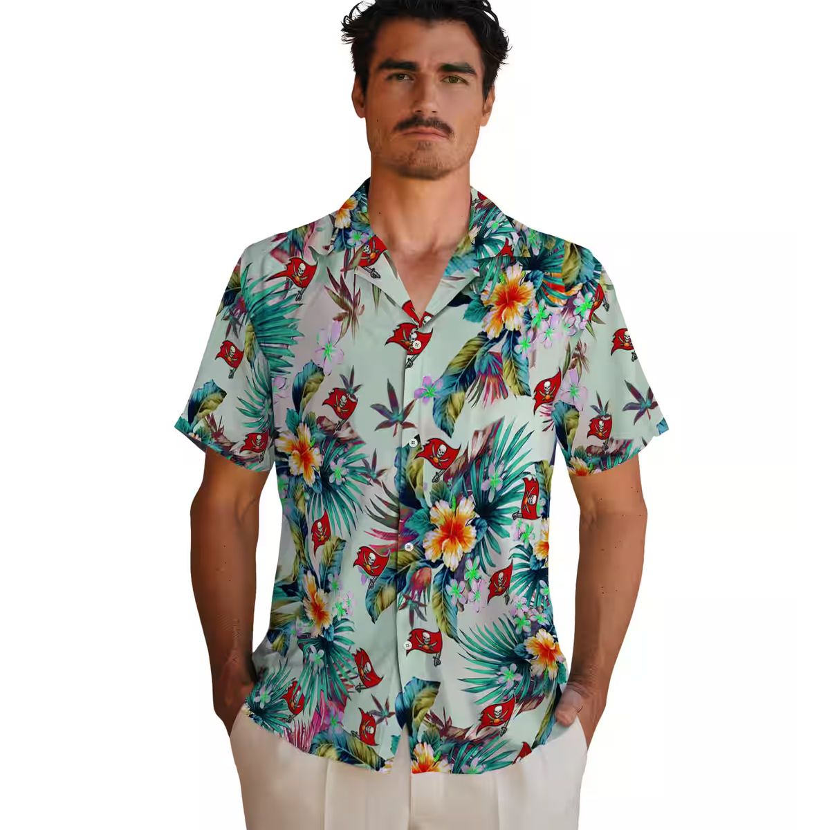 Tampa Bay Buccaneers NFL Tropical Hawaiian Shirt - Green Foliage Aloha Design for Fans