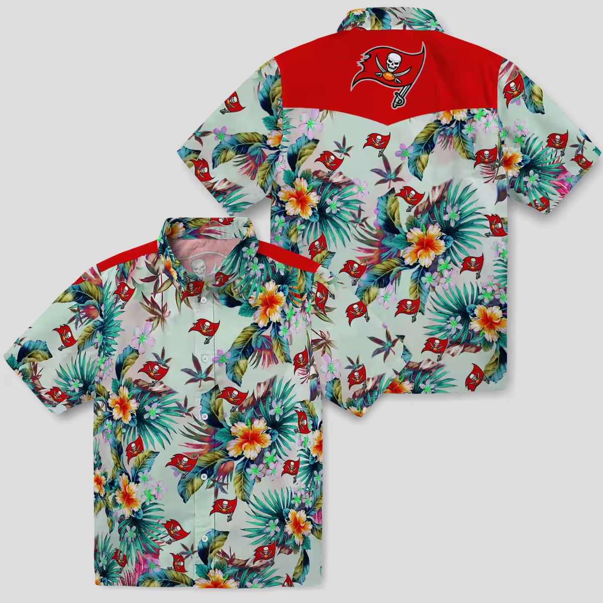 Tampa Bay Buccaneers NFL Tropical Hawaiian Shirt - Green Foliage Aloha Design for Fans