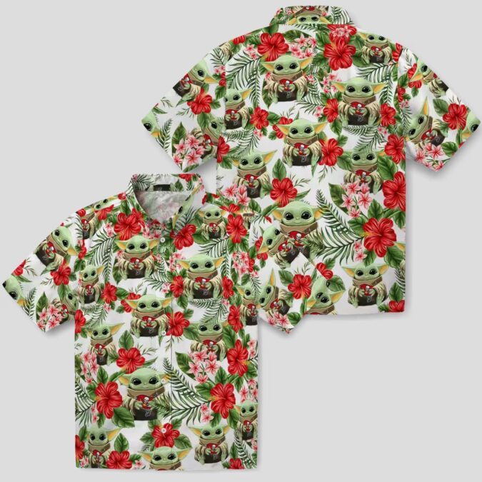 Tampa Bay Buccaneers NFL Tropical Yoda Green Shirt, Aloha Floral Hawaiian Shirt for Summer Fans