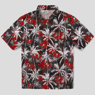 Tampa Bay Buccaneers Palm Print Hawaiian Shirt, Red & Black NFL Team Shirt for Game Day