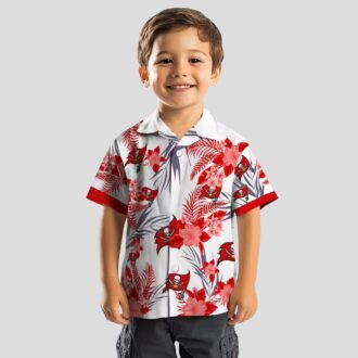 Tampa Bay Buccaneers Patriotic Hawaiian Shirt, Red White Hibiscus Design for NFL Fans